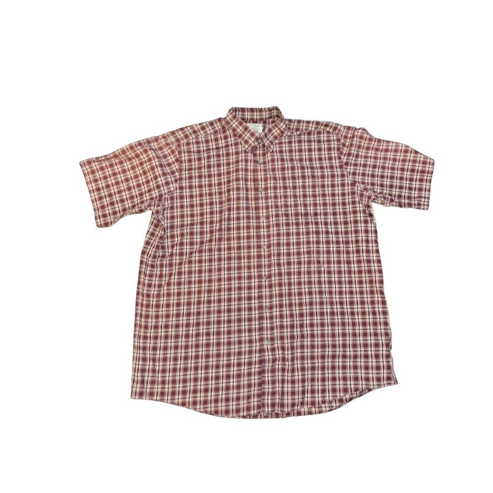 L.L. Bean Plaid Short Sleeve Shirt Traditional Fit SZ XXL Tall Streetwear Casual